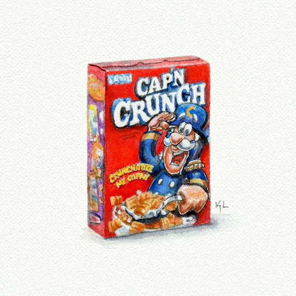 Cap'n Crunch Miniature watercolor reproduction by Karen Libecap