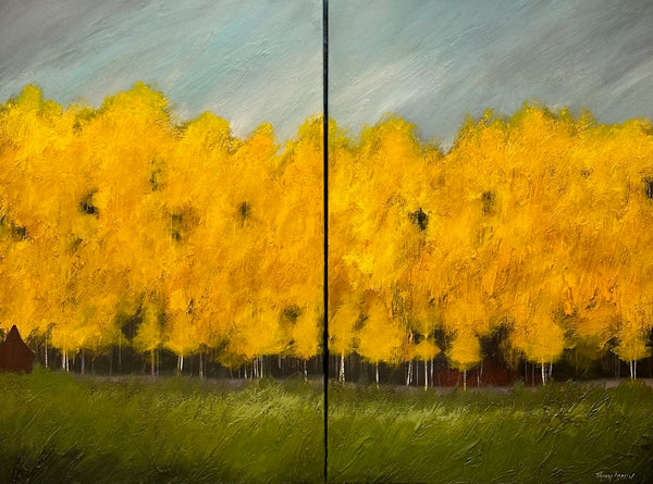 Yellow Trees Diptych series #23