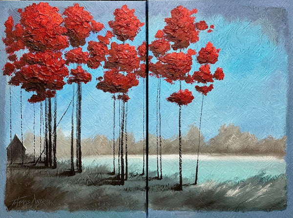 Red Trees Diptych series #45