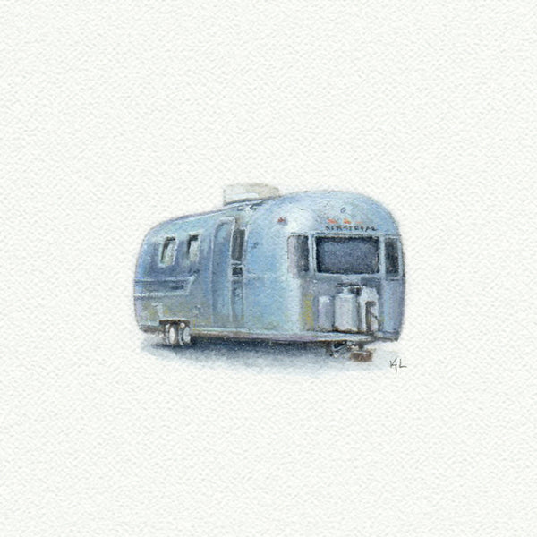 Airstream Miniature watercolor reproduction by Karen Libecap