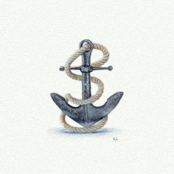 Anchor Miniature watercolor reproduction by Karen Libecap