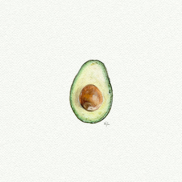 Avacado Miniature watercolor reproduction by Karen Libecap