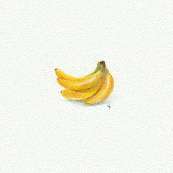 Bananas Miniature watercolor reproduction by Karen Libecap