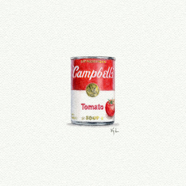 Campbells Tomato Soup Miniature watercolor reproduction by Karen Libecap