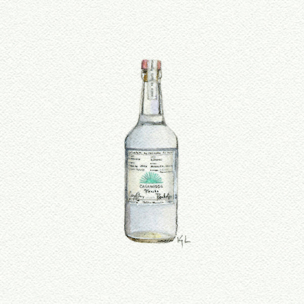 Casamigos Tequila Miniature watercolor reproduction by Karen Libecap