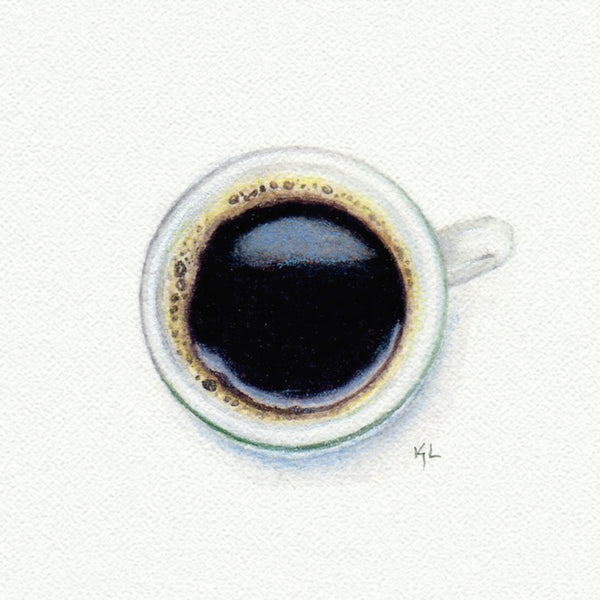 Cup of Coffee Miniature watercolor reproduction by Karen Libecap