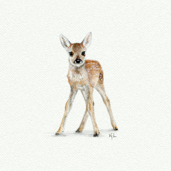 Deer Miniature watercolor reproduction by Karen Libecap