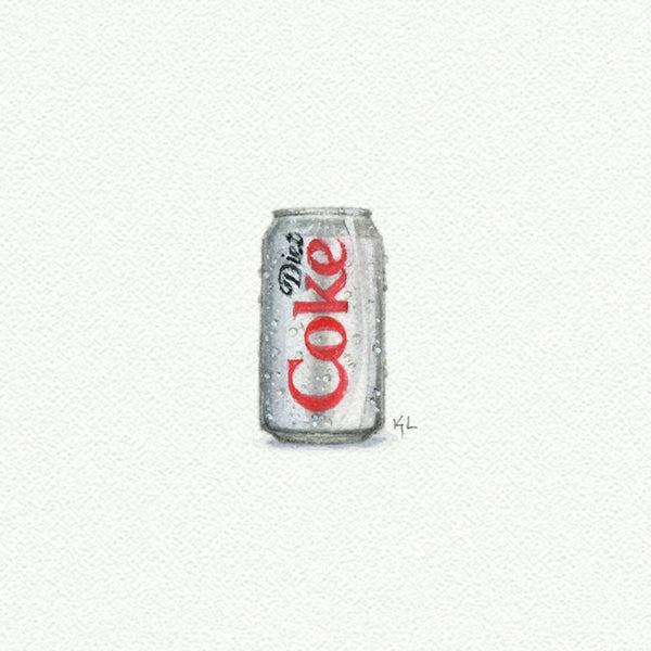 Diet Coke Miniature watercolor reproduction by Karen Libecap