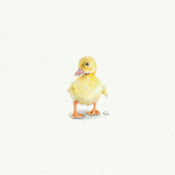 Duckling Miniature watercolor reproduction by Karen Libecap