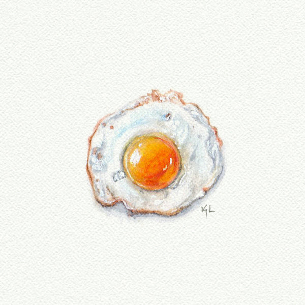 Egg Miniature watercolor reproduction by Karen Libecap