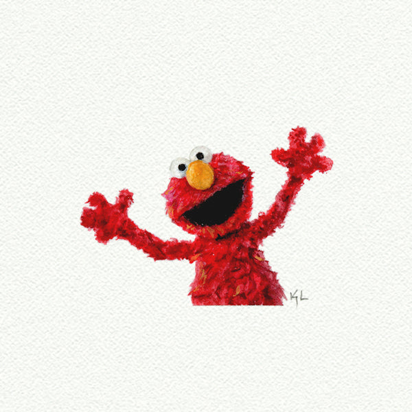 Elmo Miniature watercolor reproduction by Karen Libecap