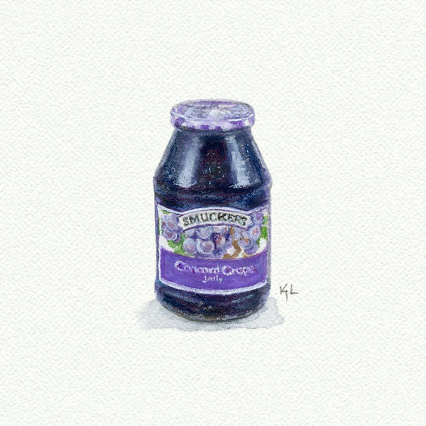 Grape Jelly Miniature watercolor reproduction by Karen Libecap