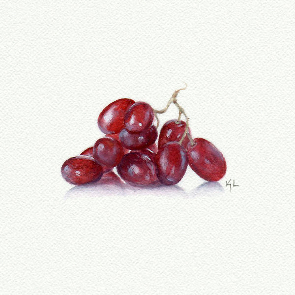 Grapes Miniature watercolor reproduction by Karen Libecap