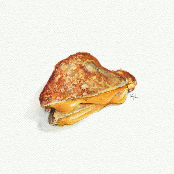 Grilled Cheese Miniature watercolor reproduction by Karen Libecap