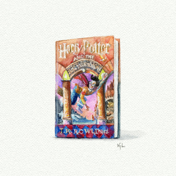 Harry Potter Book 1 Miniature watercolor reproduction by Karen Libecap