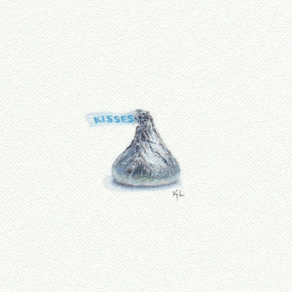 Hershey's Kiss Miniature watercolor reproduction by Karen Libecap