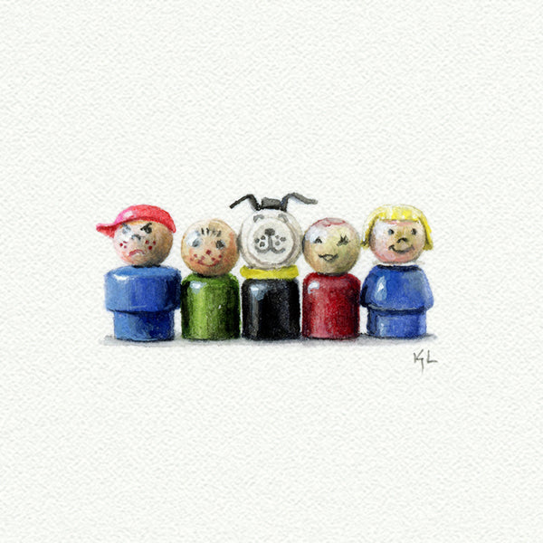 Little People miniature watercolor reproduction by Karen Libecap