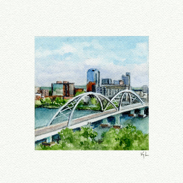 Little Rock Landscape miniature watercolor reproduction by Karen Libecap