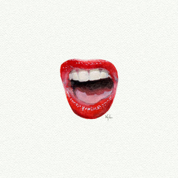 Mouth Screaming miniature watercolor reproduction by Karen Libecap