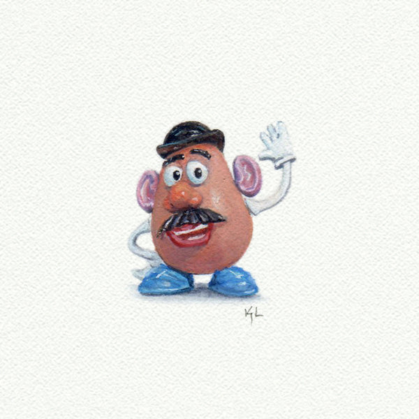 Mr. Potato Head miniature watercolor reproduction by Karen Libecap