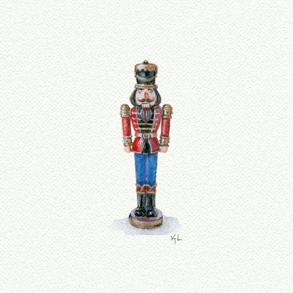 Nutcracker miniature watercolor reproduction by Karen Libecap