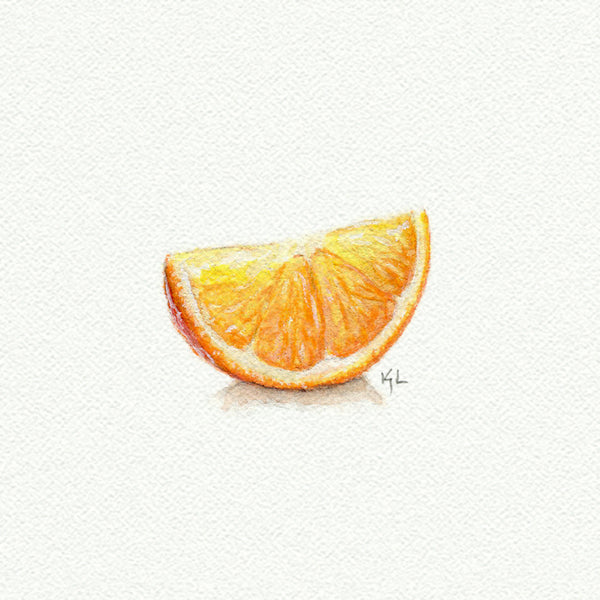 Orange Slice miniature watercolor reproduction by Karen Libecap