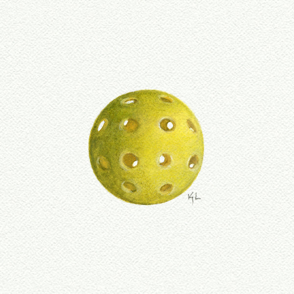 Pickleball miniature watercolor reproduction by Karen Libecap