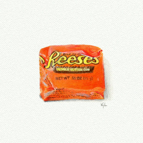 Reeses miniature watercolor reproduction by Karen Libecap