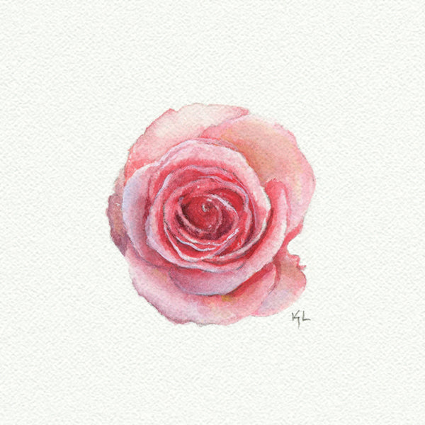 Rose miniature watercolor reproduction by Karen Libecap