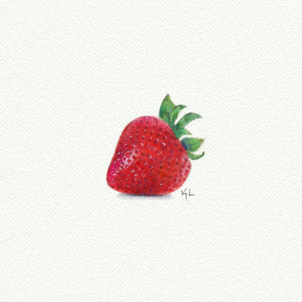 Strawberry Miniature watercolor reproduction by Karen Libecap