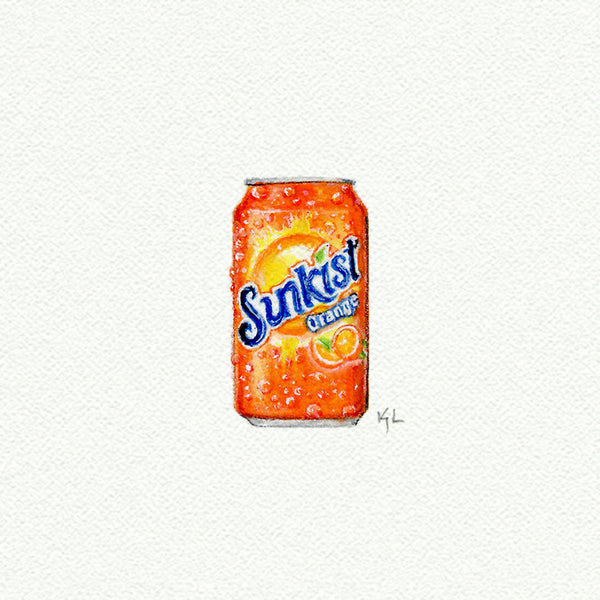 Sunkist Miniature watercolor reproduction by Karen Libecap