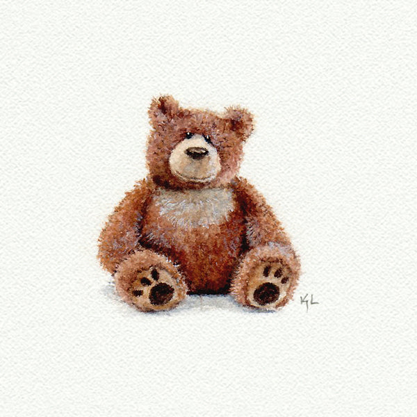 Teddy Bear Miniature watercolor reproduction by Karen Libecap